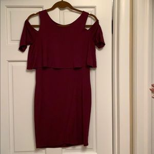 Size small maroon cotton mini dress